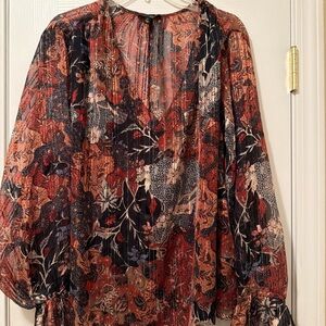 Jessica Simpson Black and Red Floral Blouse